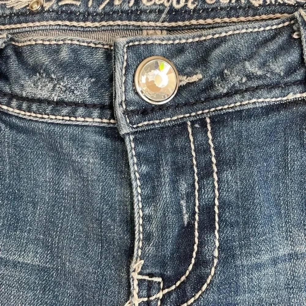 La Idle USA Jeans rhinestones metal embellished • Size 9 • 31/34 - Picture 4 of 8